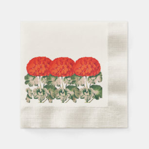 Serviette En Papier Trio de géranium vintage - fleurs audacieuses