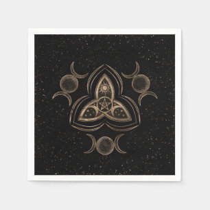 Serviette En Papier Triquetra Triple Moon Ornement avec Pentagramme