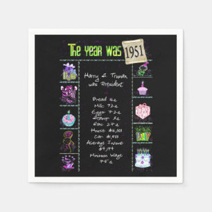 Serviette En Papier Trivia de l'année de naissance 1951