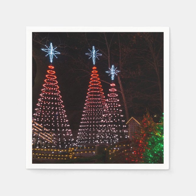 Serviette En Papier Trois Arbres Au Centre-Ville (Devant)