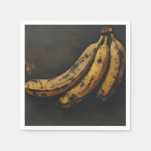 Serviette En Papier Trois bananes dans le noir