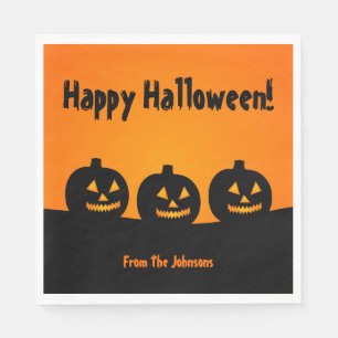 Serviette En Papier Trois Citrouilles Halloween Party Napkins Personna