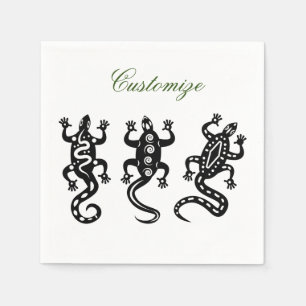 Serviette En Papier Trois Lizards noirs style Thunder_Cove sud-ouest