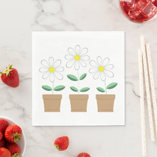 Serviette En Papier Trois marguerites