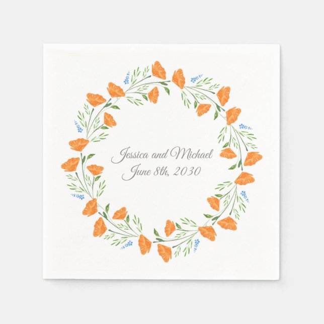 Serviette En Papier Trois Populations d'aquarelle Wreath (Devant)