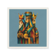 Trois Sages Hommes Art de Nativité Abstrait