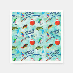 Serviette En Papier Troisième anniversaire O-fish-ally pêche à thè