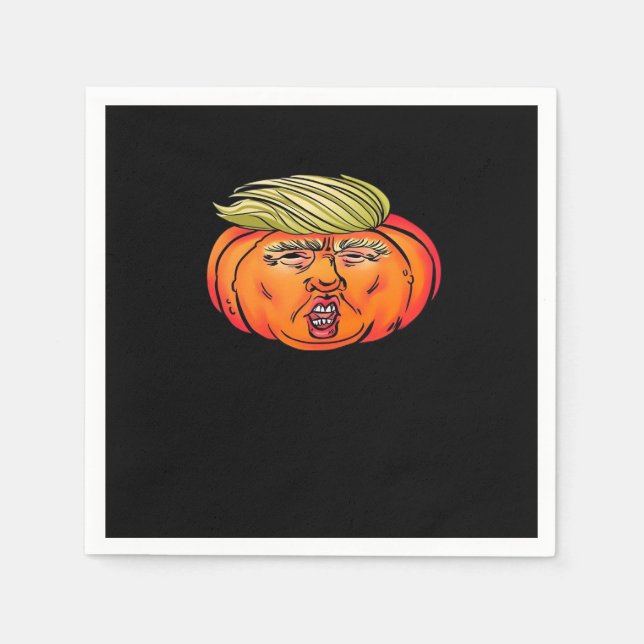 Serviette En Papier Trompette Ou Trahison Anti Halloween Citrouille Tr (Devant)