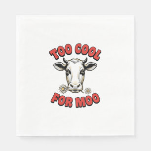 Serviette En Papier Trop Cool Pour Moo Vache Drôle Design de Chemise V