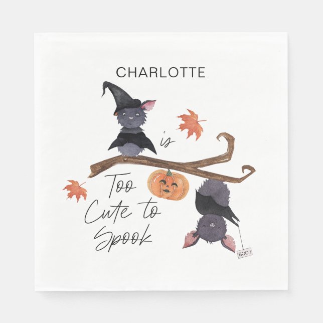 Serviette En Papier Trop mignon pour parler Halloween Birthday Bats No (Devant)