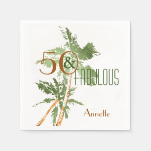 Serviette En Papier Tropical 50 & Fabuleux Palmiers 50e anniversaire