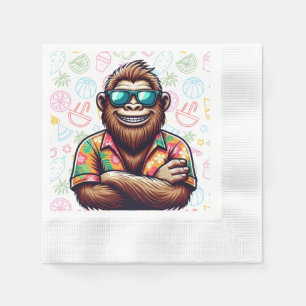 Serviette En Papier Tropical/beach yeti/bigfoot