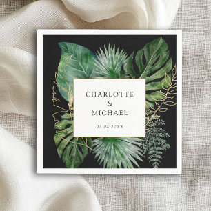 Serviette En Papier Tropical Elegant Plante Trending Mariage