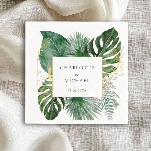 Serviette En Papier Tropical Elegant Plante Trending Mariage