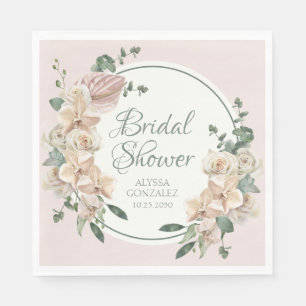 Serviette En Papier Tropical Fleurs Aquarelle Enterrement de Vie de Je