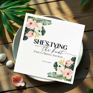 Serviette En Papier Tropical Floral Elle se marie Enterrement de vie d