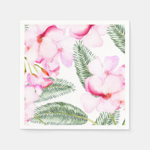 Serviette En Papier Tropical Oasis Rose Vert Fête de Mariage Hawaïenne