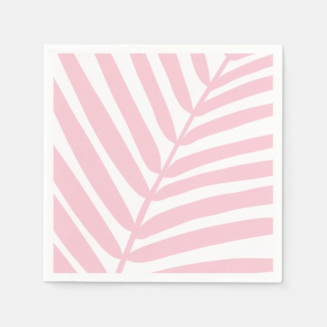 Serviette En Papier Tropical Palm Leaf Baby Rose (Devant)