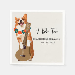 Serviette En Papier Tropical Summer Corgi Mariage de chien