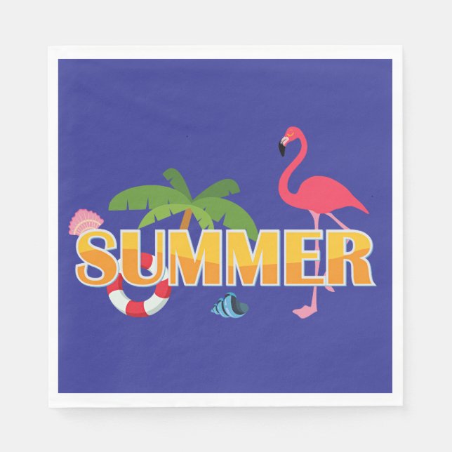 Serviette En Papier Tropical Summer Fun (Devant)
