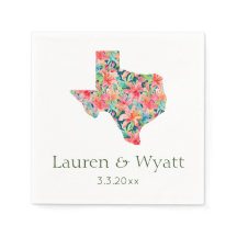 Tropical Texas Mariage Personnalisé Noms & Date