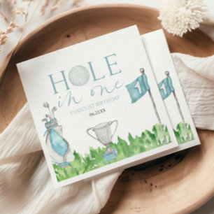 Serviette En Papier Trou en un bleu Golf 1ère fête d'anniversaire