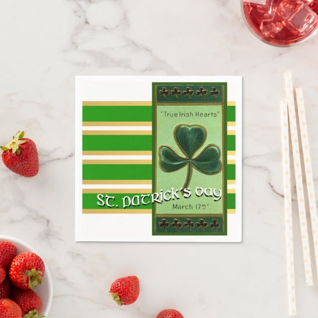 Serviette En Papier True Irish Heart St Patrick's Day PPN01 Napkins (En situation)