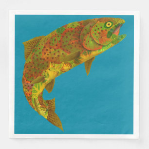 Serviette En Papier Truite arc-en-ciel feuille Aspen 6
