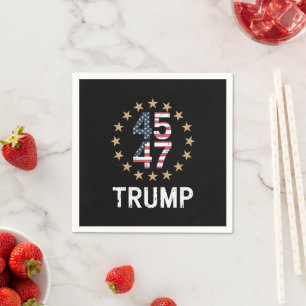 Serviette En Papier Trump 2024 Drapeau de l'Amérique Revenir Trump 45