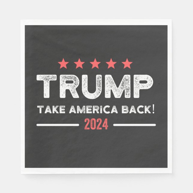 Serviette En Papier Trump 2024 Take America Back (Devant)