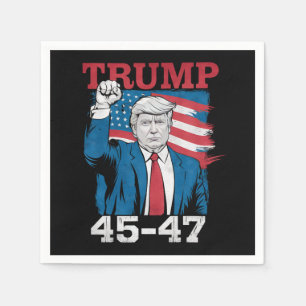 Serviette En Papier Trump 45 47 Vintage Rétro Drapeau USA Américain