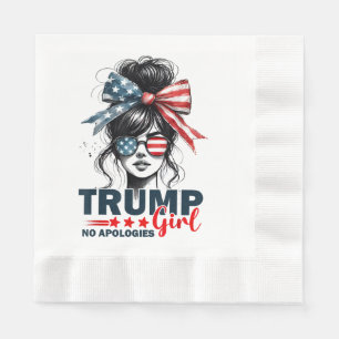 Serviette En Papier Trump Girl Pas d'excuses Messy Bun Lunettes de sol