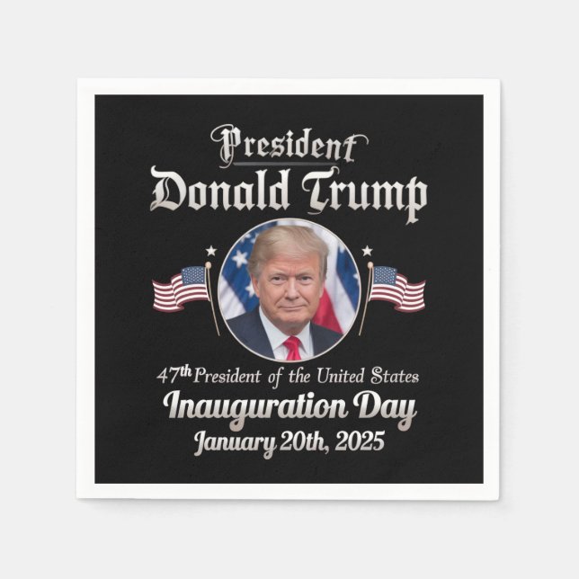Serviette En Papier Trump Inauguration Day 2025 47th USA President (Devant)