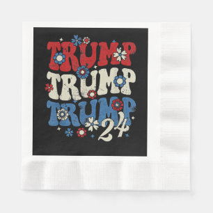 Serviette En Papier Trump Trump Trump 2024 Retro