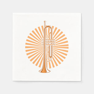 Serviette En Papier Trumpet Music Instrument Orchestra Band Jazz Cadea