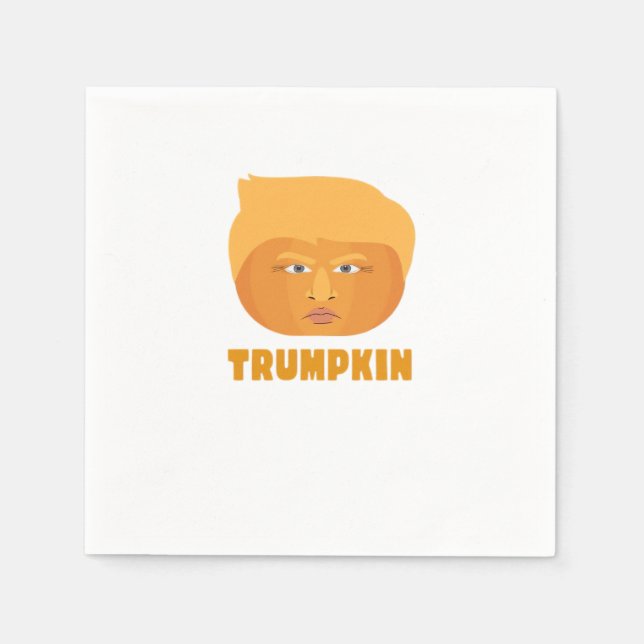 Serviette En Papier Trumpkin Citrouille Funny Halloween Design classiq (Devant)