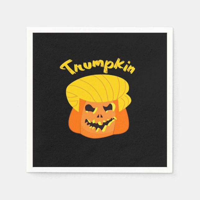 Serviette En Papier Trumpkin Citrouille Halloween Design - Retro Sloga (Devant)