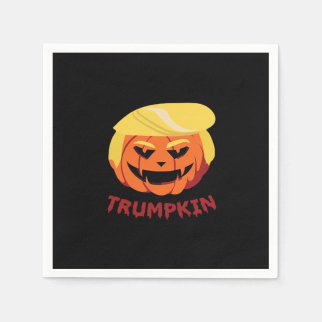 Serviette En Papier Trumpkin Effrayant Halloween cadeau classique (Devant)