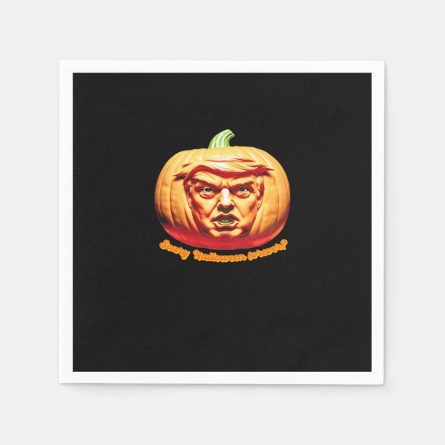 Serviette En Papier Trumpkin Effrayant Halloween Citrouille Best Art D (Devant)