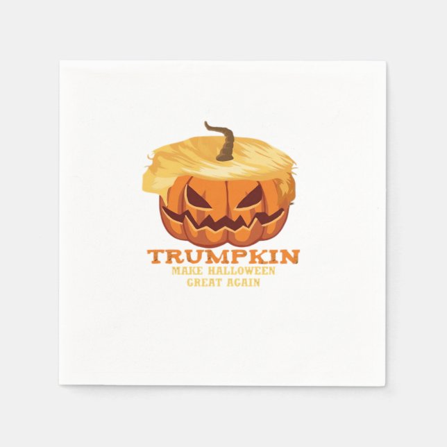 Serviette En Papier Trumpkin Funny Halloween Citrouille - Costume clas (Devant)