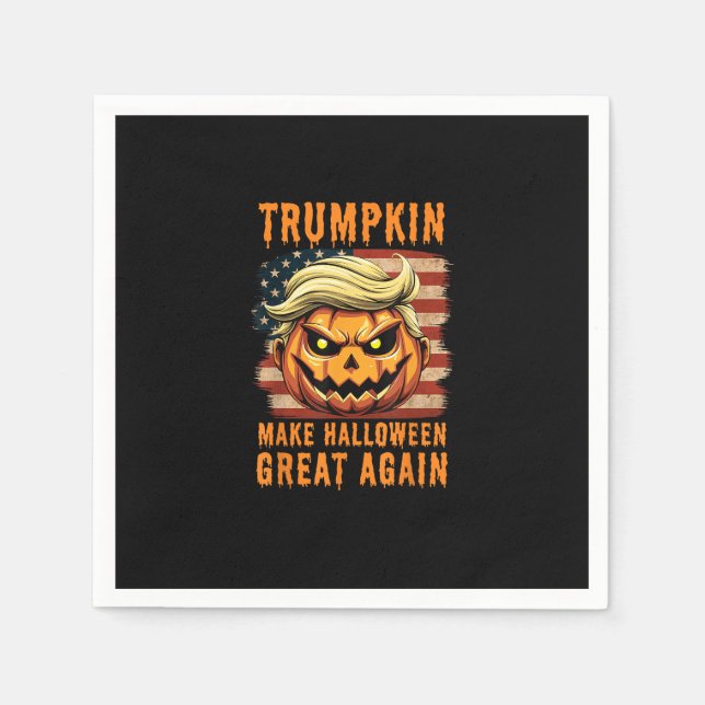 Serviette En Papier Trumpkin Halloween Citrouille rendre Halloween gra (Devant)