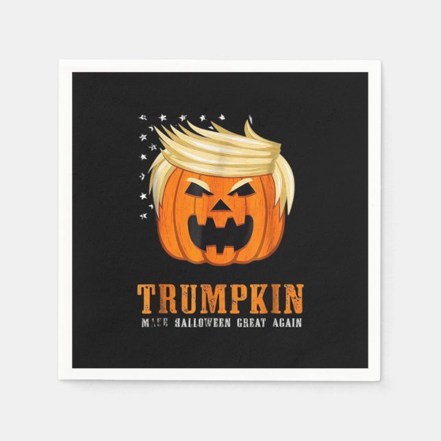 Serviette En Papier Trumpkin - Meilleur costume d'Halloween Tri-Blend (Devant)