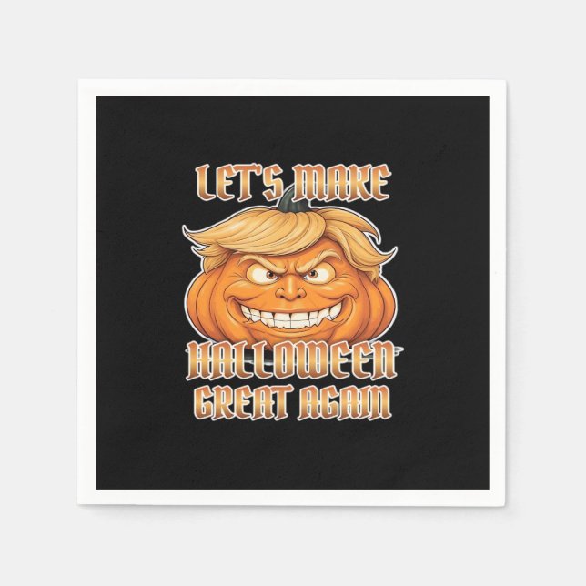 Serviette En Papier Trumpkin Rendons Halloween grand à nouveau classiq (Devant)