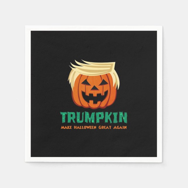 Serviette En Papier Trumpkin Rendre Halloween plus grand citation (Devant)