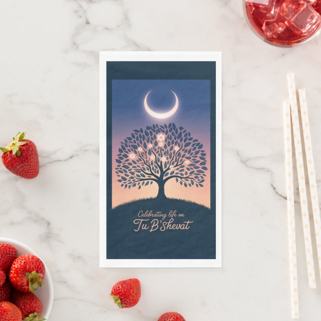 Serviette En Papier Tu B'Shevat : Un Rayon de Lumière (En situation)