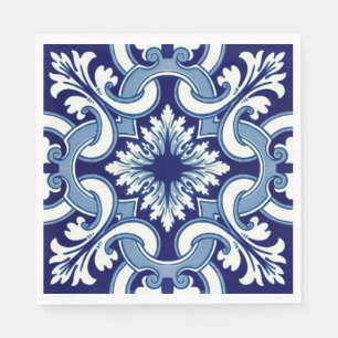 Serviette En Papier Tuile bleue portugaise