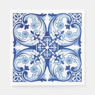 Serviette En Papier Tuile bleue portugaise
