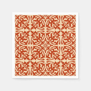 Serviette En Papier Tuile marocaine - orange et pêche de corail