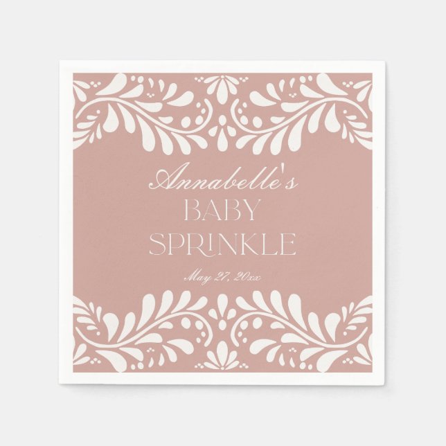 Serviette En Papier Tuile Talavera rose Espagne Fiesta Baby Sprinking (Devant)