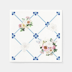 Serviette En Papier tuiles siciliennes, mosaïque, fleurs,